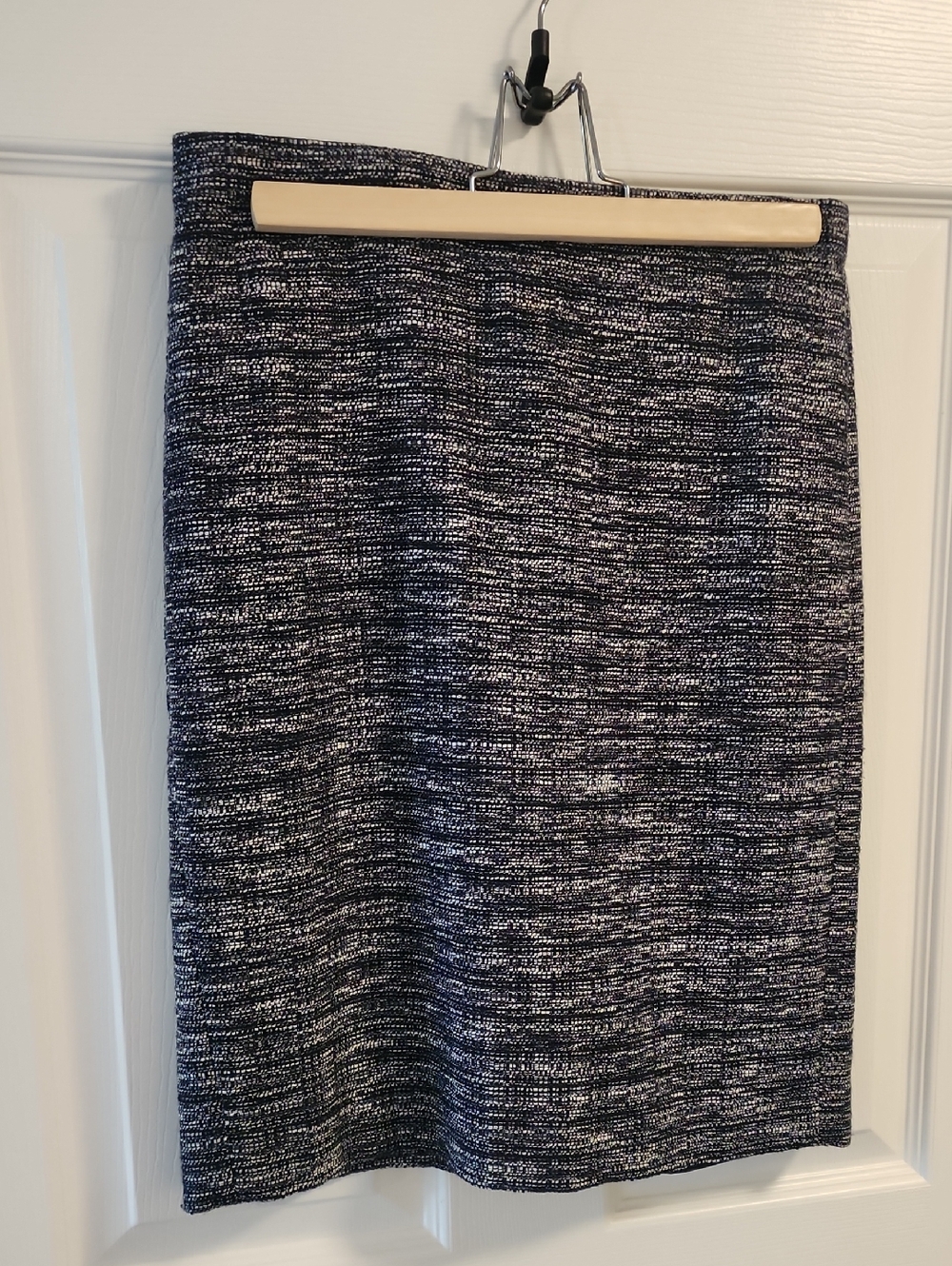 J. Crew Navy and White Tweed Pencil Skirt